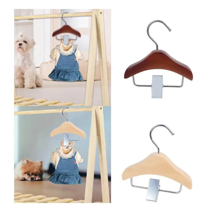 Dog Clothes Hanger Storage Wooden Accessories Keep Your Cat Clothing Neat and Organized for Puppy Retail Pet Apparel Newborn Dog Quake