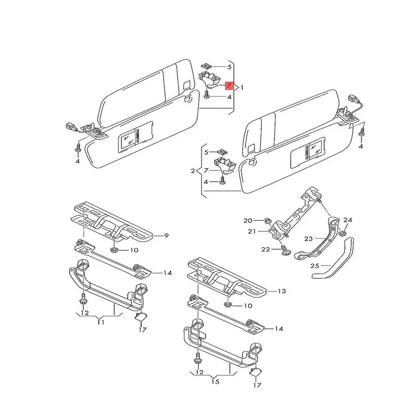4L0859562 4L0859561 For VW Touareg Audi Q7 Porsche Cayenne Auto Car Sun Visor Support Retainer Hanger Clip Hook Bracket Parts Quake