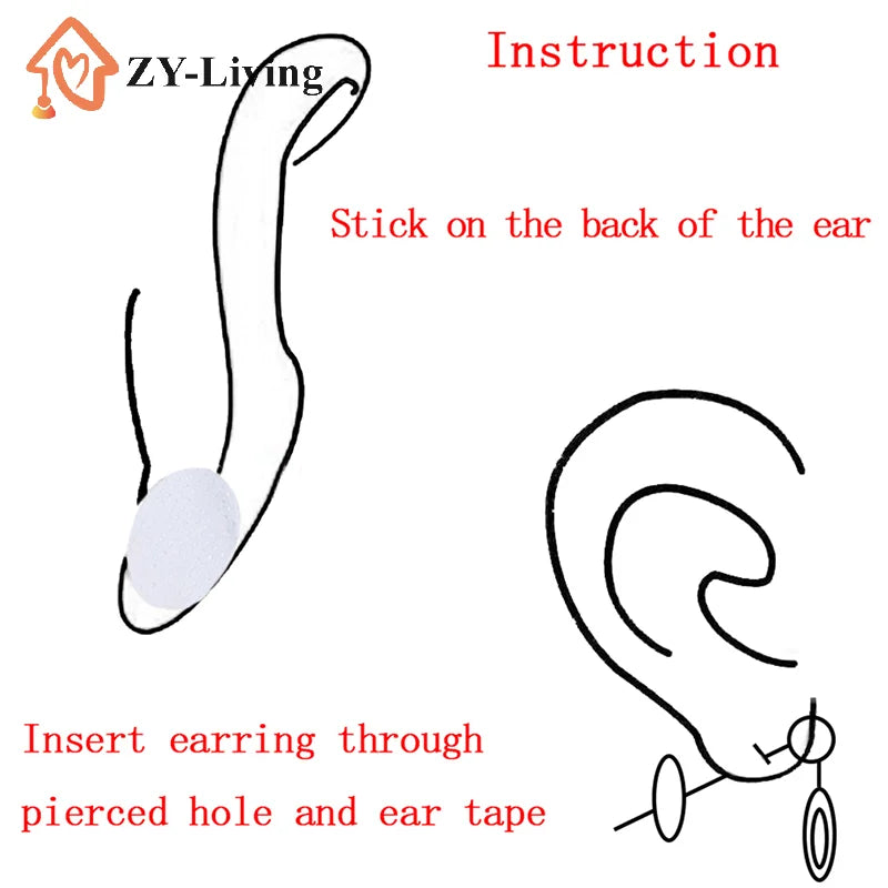 100Pcs Clear Invisible Earlobes Protective Stickers For Stretched Ear Lobes And Relieve Strain From Heavy Earrings Quake