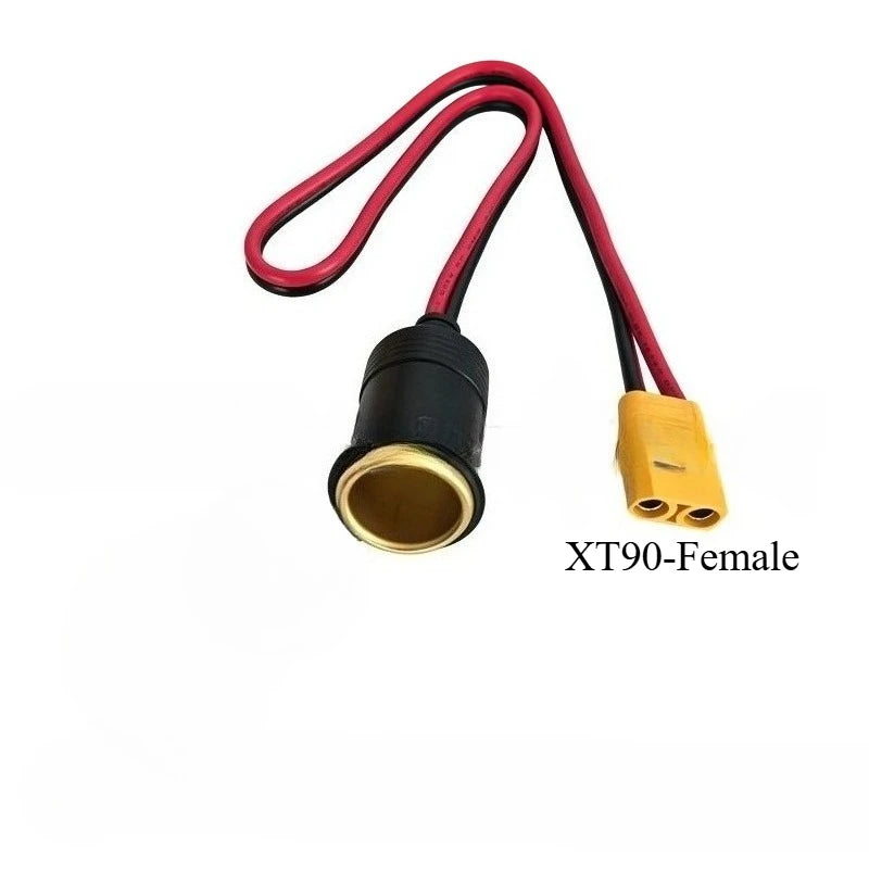 30A High Power XT90 Male/Female to Pure Copper Cigarette Lighter Female Connector Car Charger Plug 24V/360W Adapter Quake XT90-Female No fuse 0.5M