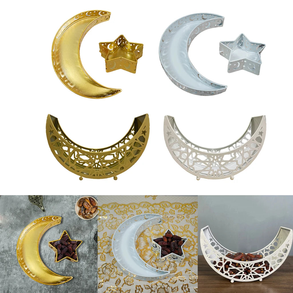 Elegant Moon Design Serving Tray for Ramadan and Eid Celebrations Quake