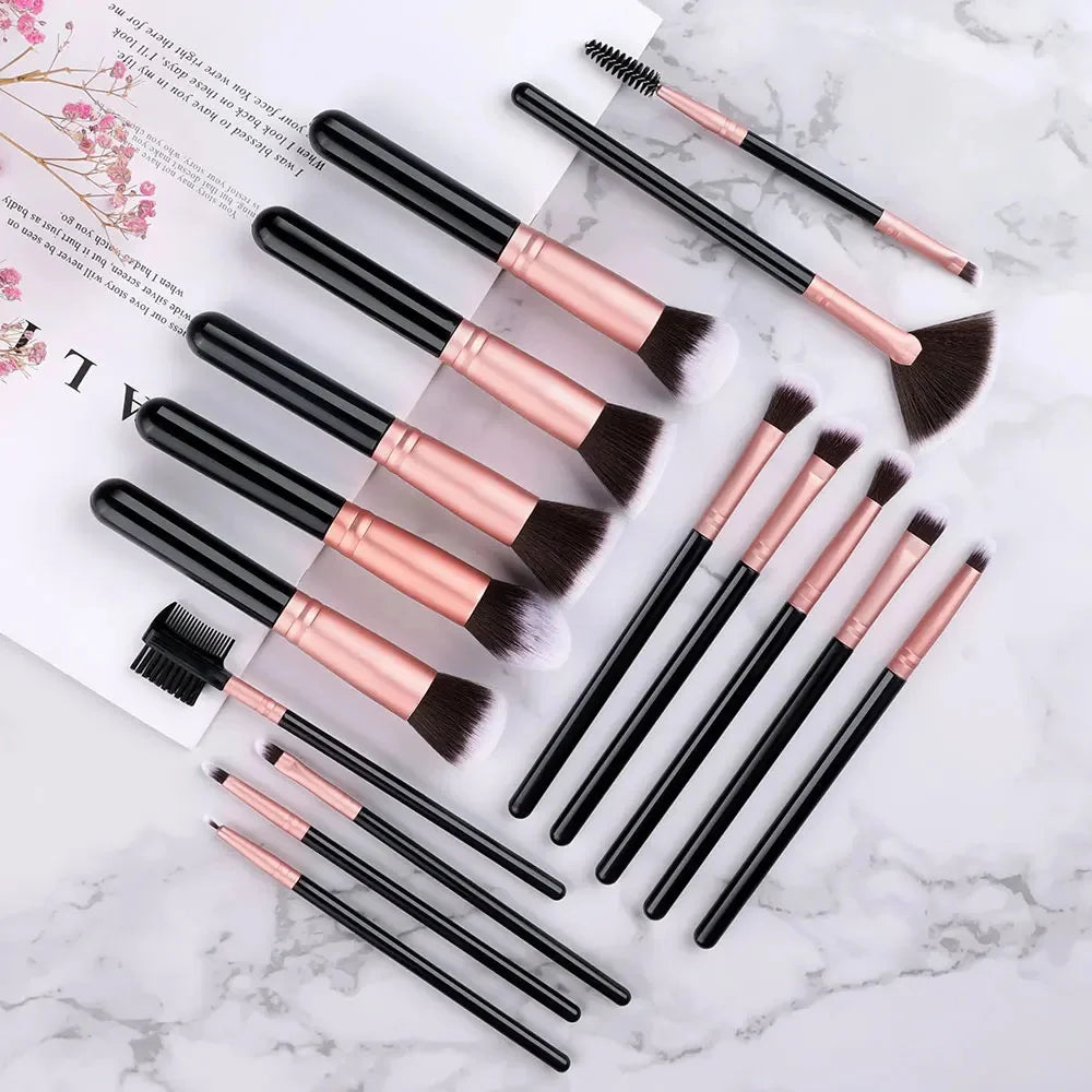 14-16pcs Makeup Brush Set for Women Super Soft Detail Brushes including Blush Foundation Concealer Eyeshadow Beauty Tools Quake