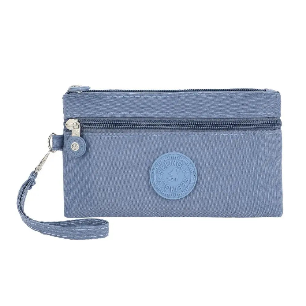 New Waterproof Women Wallet Wear-resistant Durable Coin Purse Portable Nylon Zipper Clutch Ladies Quake Blue