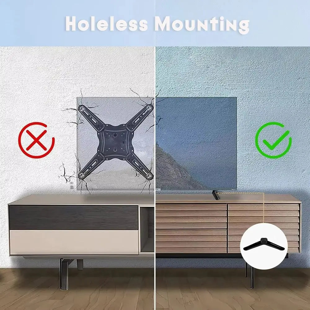 New Universal TV Base Stand Legs With Screws Black Television Tabletop Foot Pedestal Feet Bracket Living Room Quake