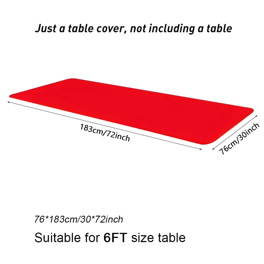 1Pcs Spandex Rectangular Tablecloth Elastic Fitted Stretch Table Cloth Universal 6FT Patio Table Cover Quake red 6ft