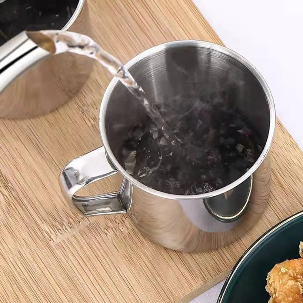 Portable Stainless Steel Tea Drinking Metal Tumbler Pint Cup Camping Coffee Mug Quake
