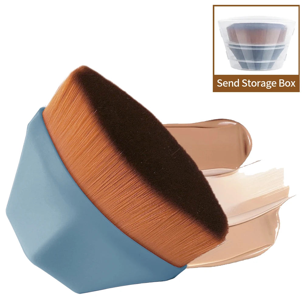 1PC Foundation Brushes Makeup Korean Professional Cosmetics BB Cream Powder Make Up Brush Short Handle Magic Foundation Brush Quake Blue