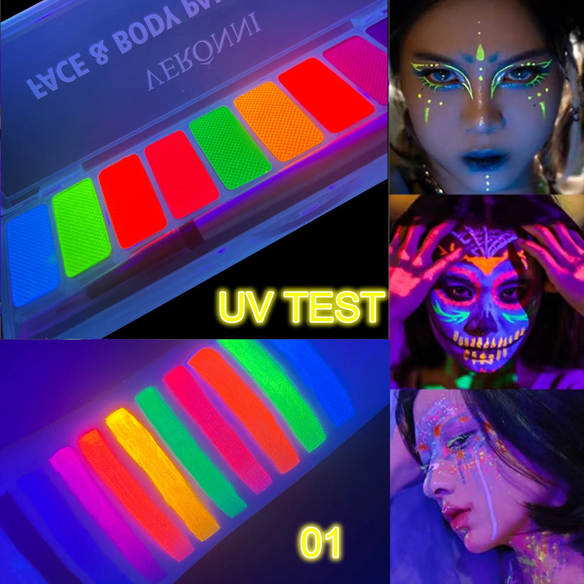 10 Colors Glow Fluorescent Neon Oil Face Body Art Paint UV Glow Oil Painting Halloween Party Fancy Dress Beauty Makeup Cosmetics Quake