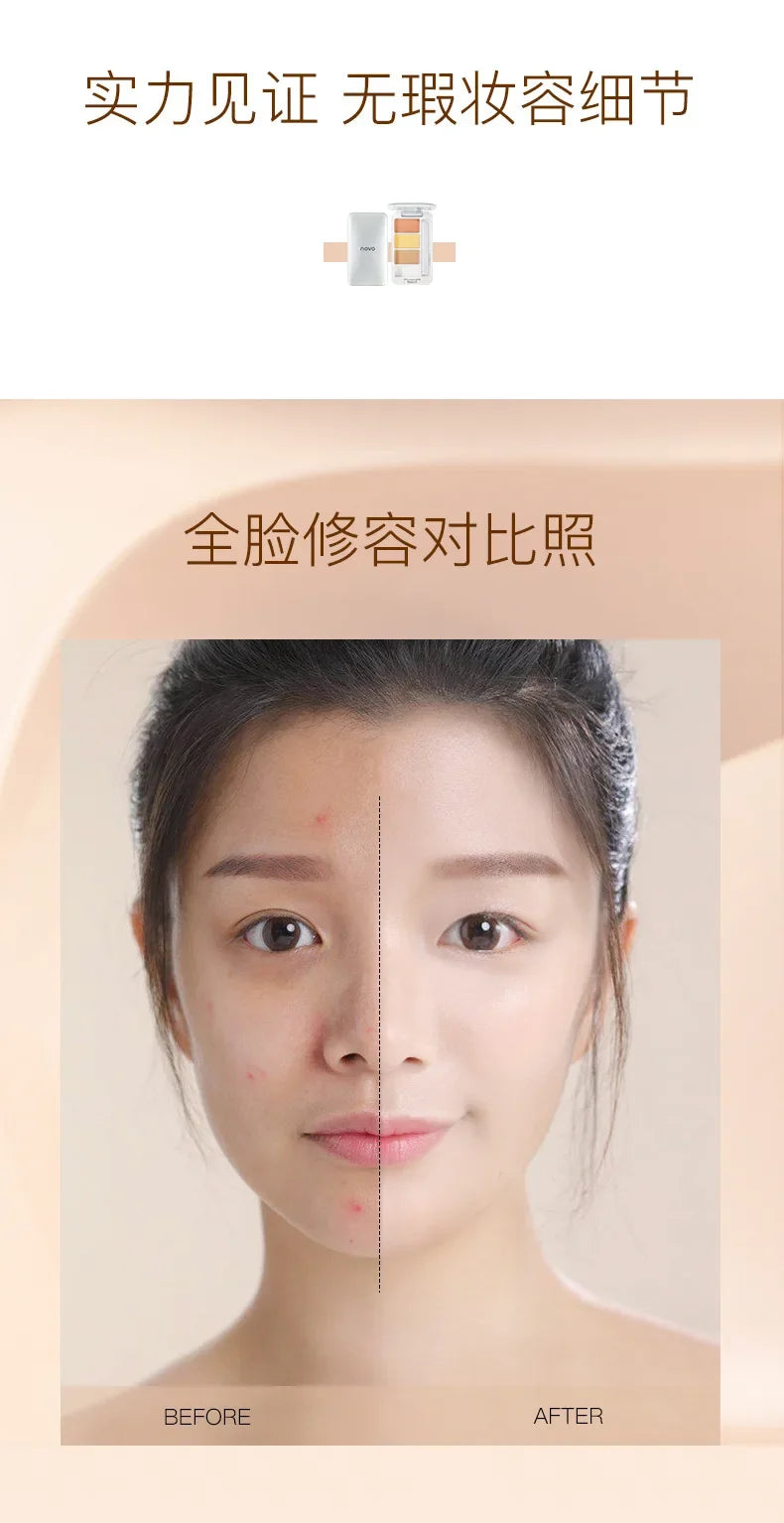 Makeup NOVO Two-Color Concealer Light & Flawless Acne Marks Freckles Dark Circles Under-Eye Bags Spots Covering Beauty Makeup Quake