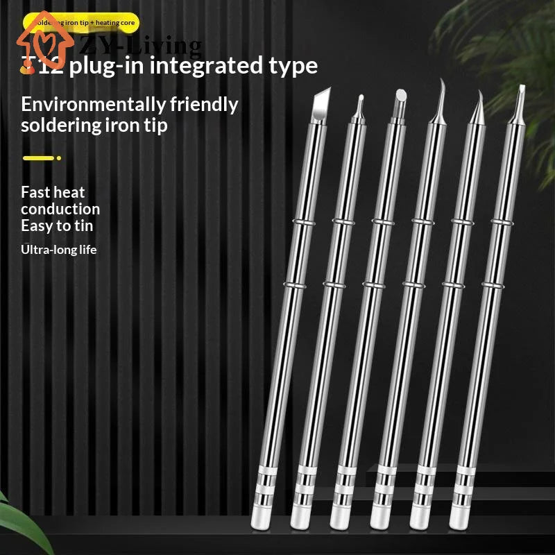 1Pcs T12 Multiple Styles Integrated Soldering Iron Tips Fast Heat Conduction Easy Tinning For DIY Electronic Repair Projects Quake
