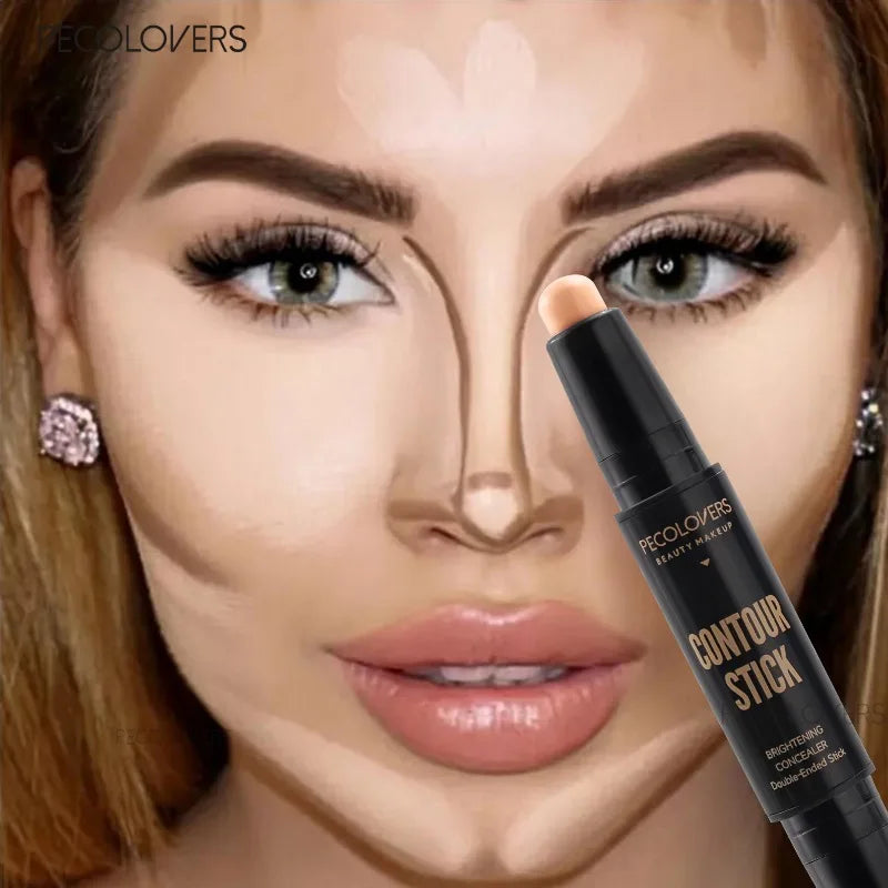 1PC Double-ended contour stick, facial contouring, three-dimensional face shape, nose shadow, waterproof , facial cosmetics Quake