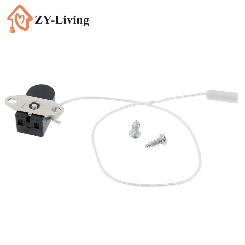 1Pc Cord Switch Pull Switch Furniture Lighting Control 2 Hole Plate 2A 250V For Wall Lamp Bedside Lamp Pull Control Rope Switch Quake