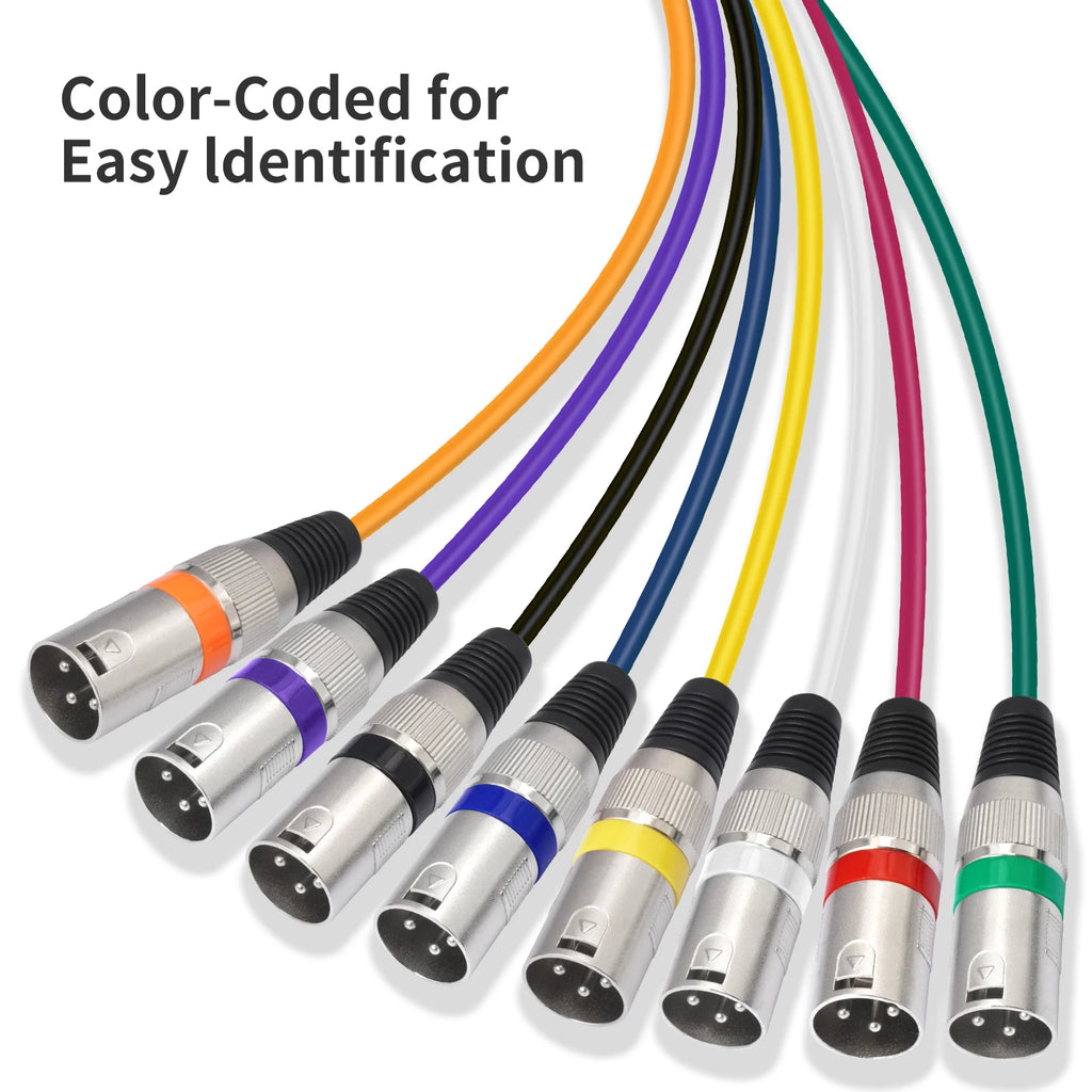 8-Channel XLR Male to Female Snake Cable 3-Pin Balanced Audio Cord for Mixer Stage Box Live Sound Recording Studio Quake