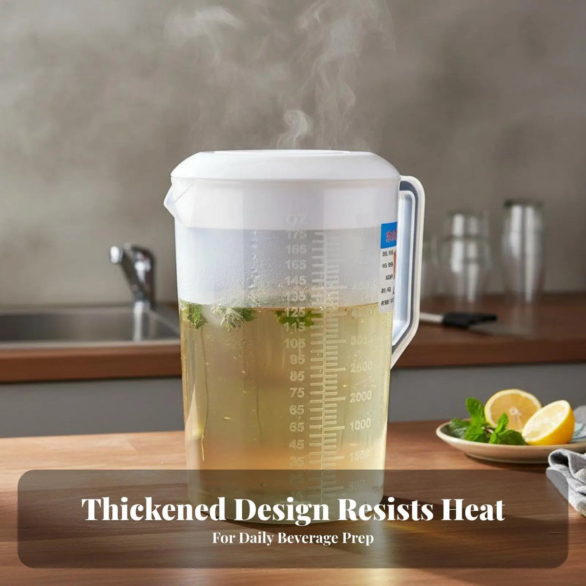 Clear Scale Water Pitcher with Wide Spout and Filter Lid for Fruit Infused Drinks for Daily Hydration Needs Quake Default Title