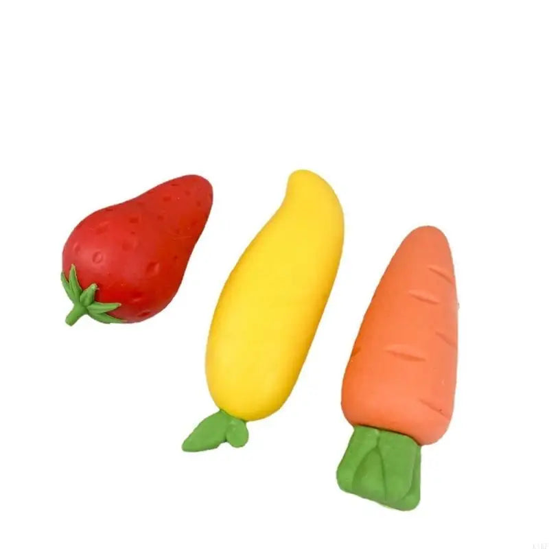 3Pcs Large Fruit Vegetable Themed Erasers Set Colorful Pencil Eraser Easy Erasing For Students Artists Drawing Sketching K1KF Quake