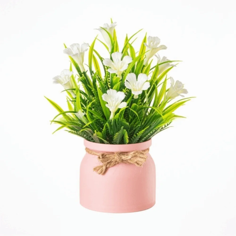 Mini Fake Potted Flowers Evergreen Bonsai Artificial Flower Bonsai Fake Plant Table Decor Potted Ornaments Desktop Decoration Quake