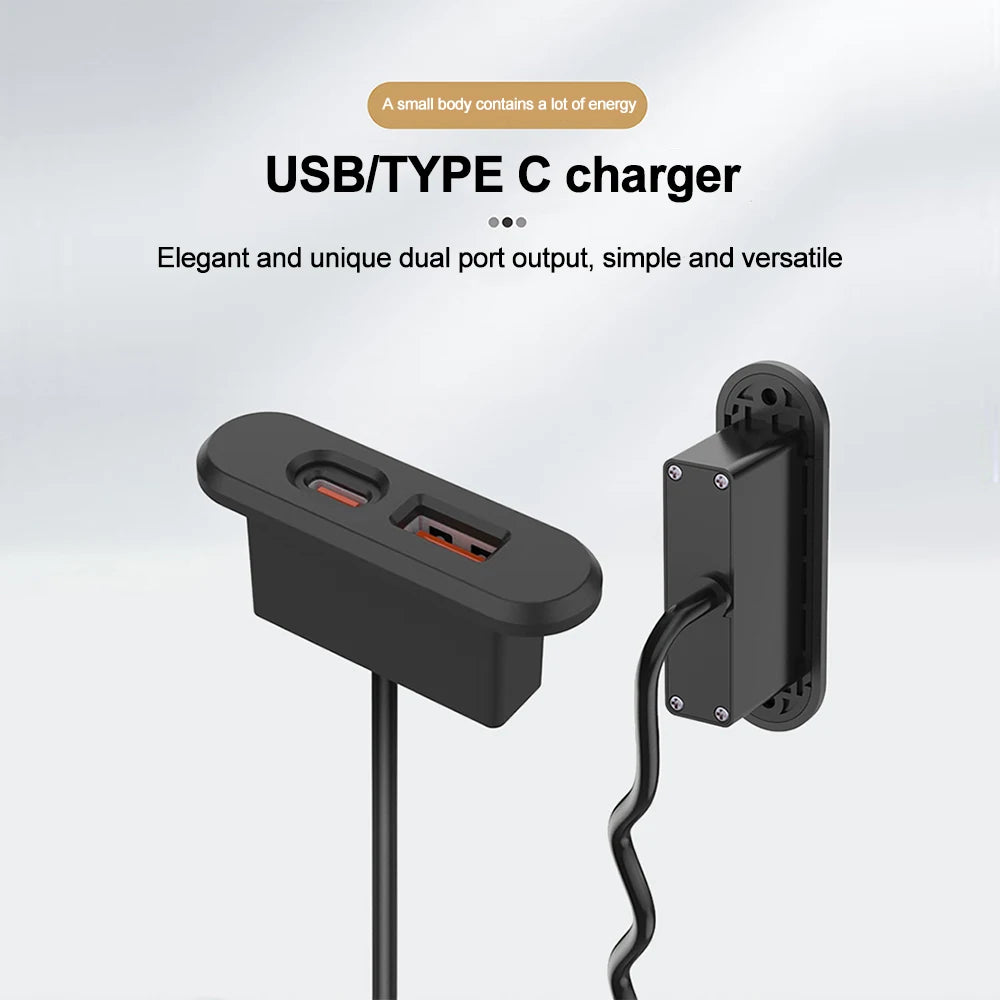 1/2pcs Embedded Desktop Socket USB TYPE-C Charger Furniture Sofa Socket Multifunctional Concealed Fast Charging Cable Connector Quake