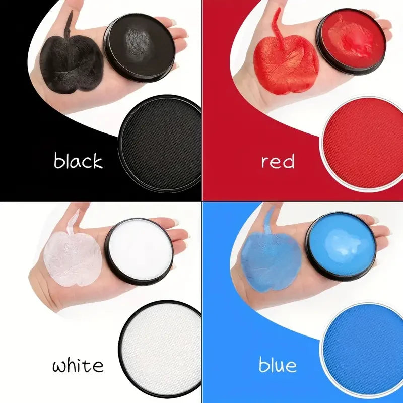 30G Water Monochromatic Face Body Painting Palette Halloween Festive Washable Face and Body Paint Makeup Costume Body Partie Quake