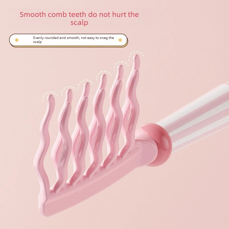 Wave Double Teeth Volumizing Curling Comb Anti-static Scalp Massage Styling Brush for Salon Hair Root Fluffy Hairstyle Quake