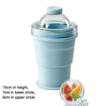 2 in 1 Ice Mold and Water Bottle Food-Grade Silicone Foldable Ice Ball Cup BPA-Free Portable Travel Tumbler for Outdoor Camping Quake L blue