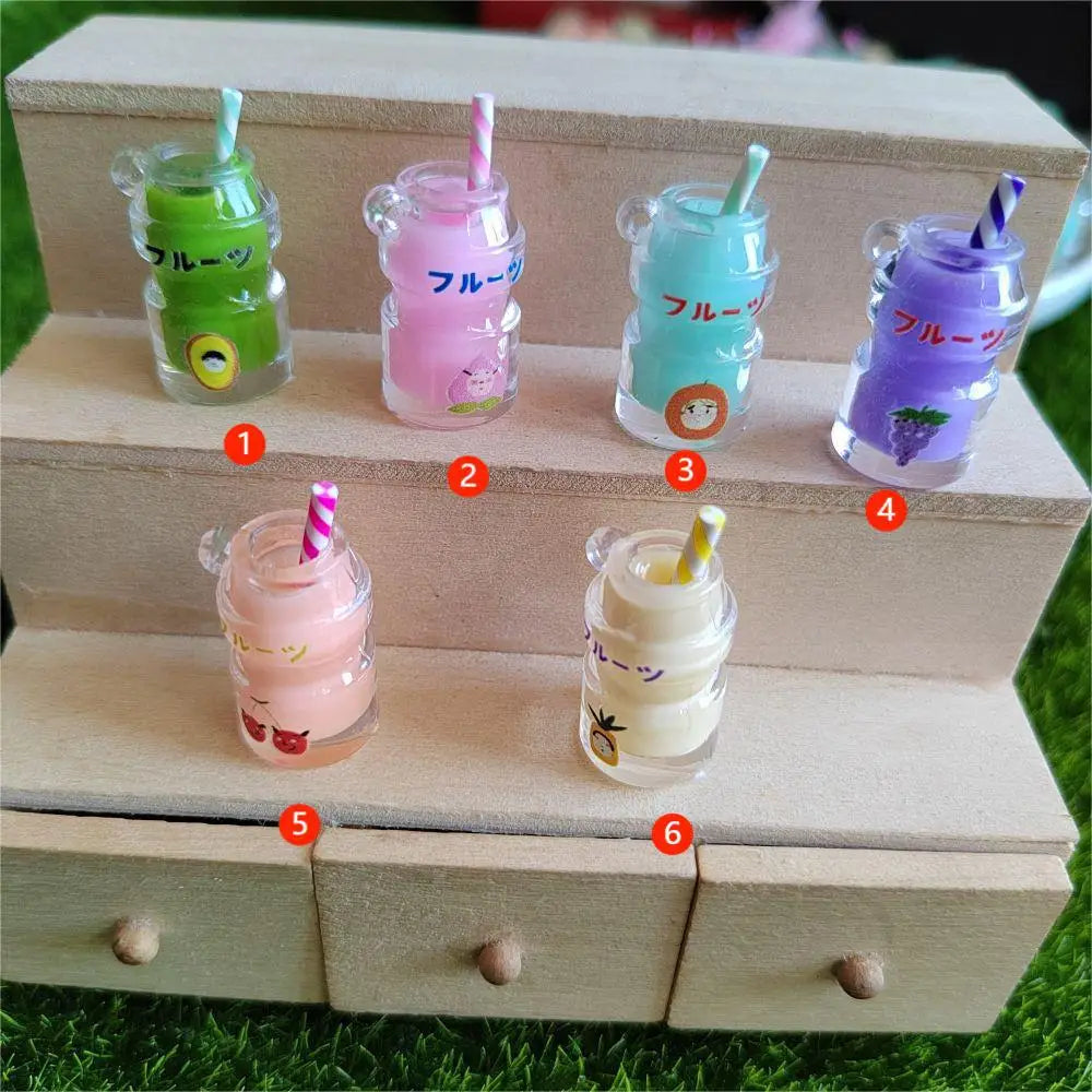 20pcs Cartoon Bear Sippy Cup Resin Flatback Cabochon Simitation Food Milk Bottle Art Supply Decoration Charm Accessories Quake No.3
