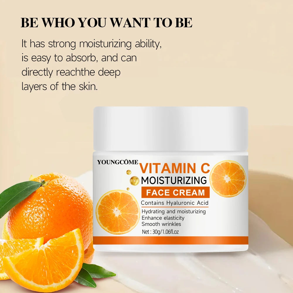 Vitamin C Moisturising Cream Repair Anti-aging Essence Facial Skin Care Contains Hyaluronic Acid Dark Spot Remover Moisturizing Quake