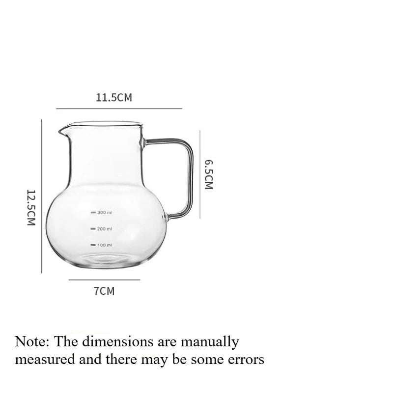 Borosilicate Glass Coffee Server Pot Heat‑Resistant Hand Drip Kettle with Handle for Home Pour Over Coffee Making Quake
