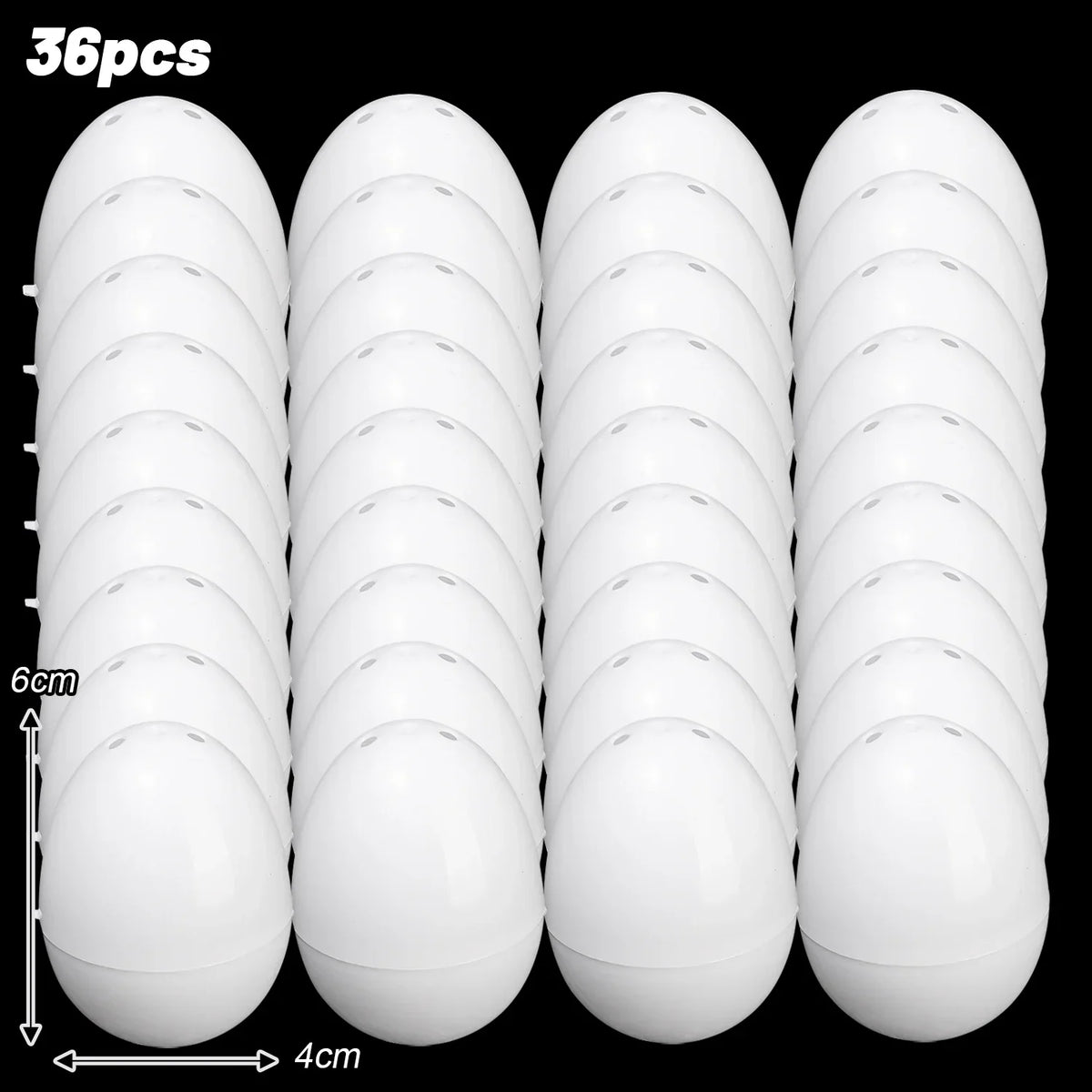 36/12PCS White Easter Filling Eggs DIY Easter Decoration Egg Plastic Empty Simulation Eggshell Game Toys Festival Party Decor Quake 36PCS