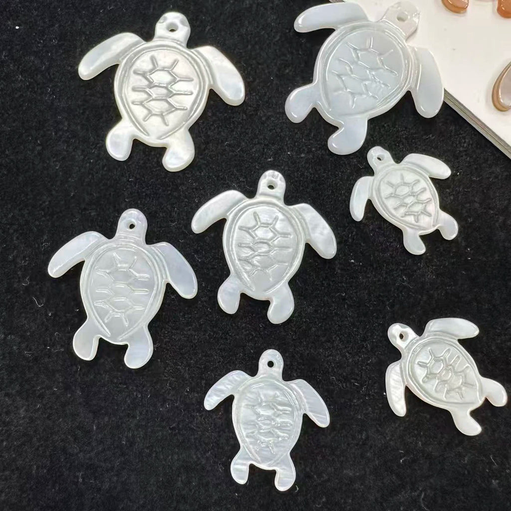 6Pcs Small Pendant The Mother Of Pearl Shell Tortoise Small Pendant For Jewelry Making DIY Earrings Necklace Tassel Accessory Quake