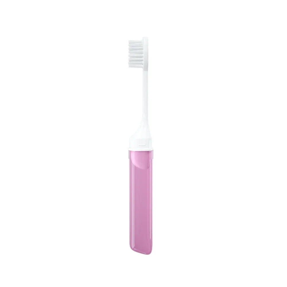 vvocci Toothbrush in Transparent Candy Colors Portable Mini Brush Folding Traveling AdultFoldable Travel Toothbrush Small Dental Quake M436 1pcs Pink