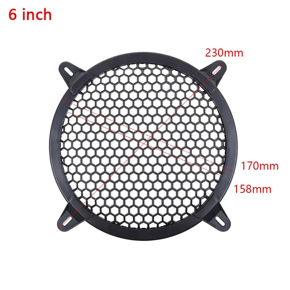 1Pcs New 4/6/8/10/12 inch Subwoofer Grill Round Replacement Mesh Net Plastic Speaker Grille Mesh Cover Speaker Accessories Quake 6 inch