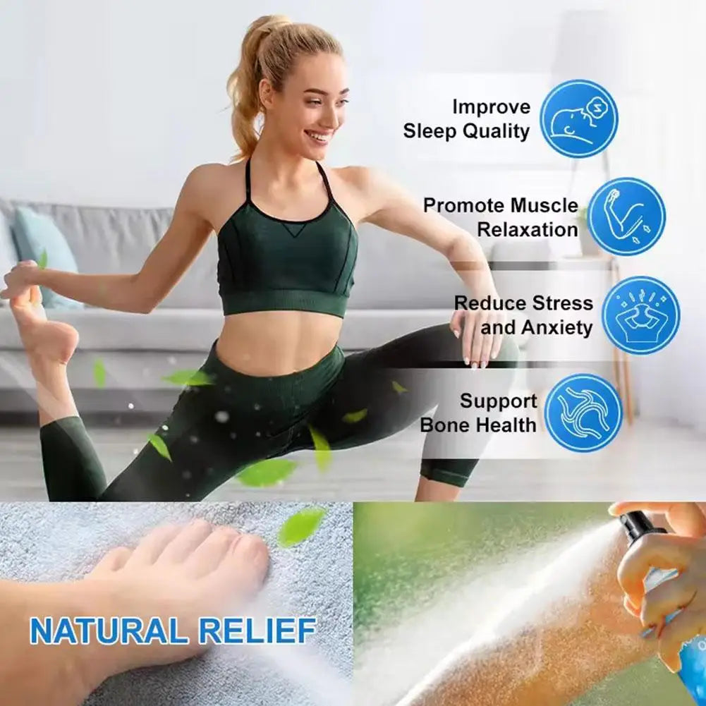1/2PCS Magnesium Oil Spray for Feet & Sleep, Relief & Relaxation, Smoothes And Softens Skin,Muscle Health Leg & Joint Care 70g Quake