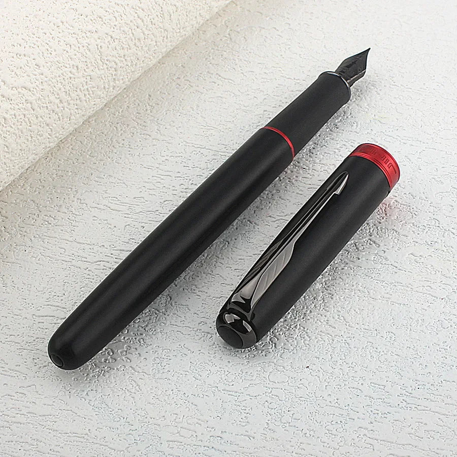 Jinhao 75 Fountain Pen #26 EF/F/M Nib, Black Extra Fine 0.4mm Office Writing Pen with Converter Quake