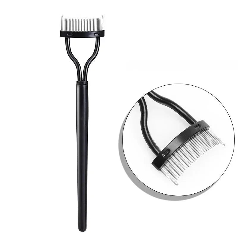 Eyelash Brush Lash Stainless Steel Eyelash Portable Comb Mascara Curl Eye Combing Tools Eyelash Curler Makeup Lash Separator Quake M166 Black