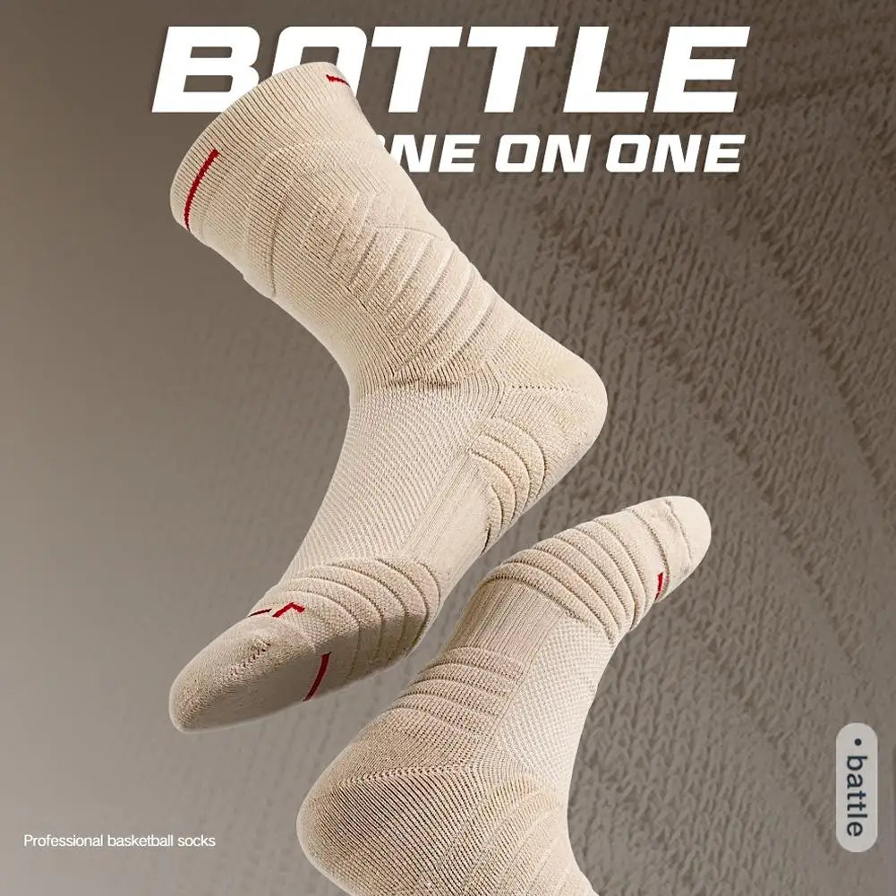 Basketball Socks Bullfighting 2.0 Men High Top Sports Towel Bottom Actual Combat Professional Long Tube Thick Running Socks Quake
