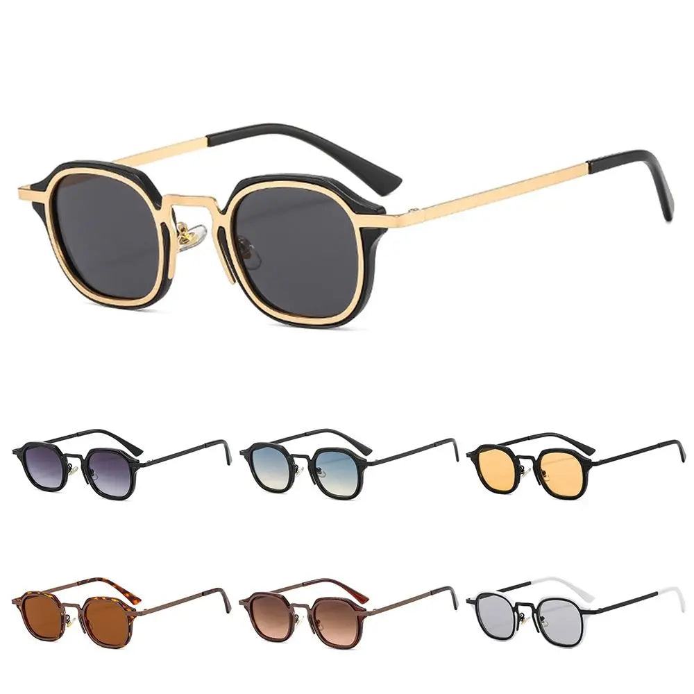 Retro Metal Frame Small Square Sunglasses UV400 Protection Y2K Punk Shades Eyewear for Women & Men Quake