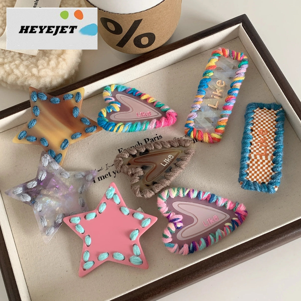 Five Pointed Star Bangs Hair Clip Knitted Star Love Heart Hair Side Clip Sweet Cute Girls Duckbill Clip Styling Accessories New Quake