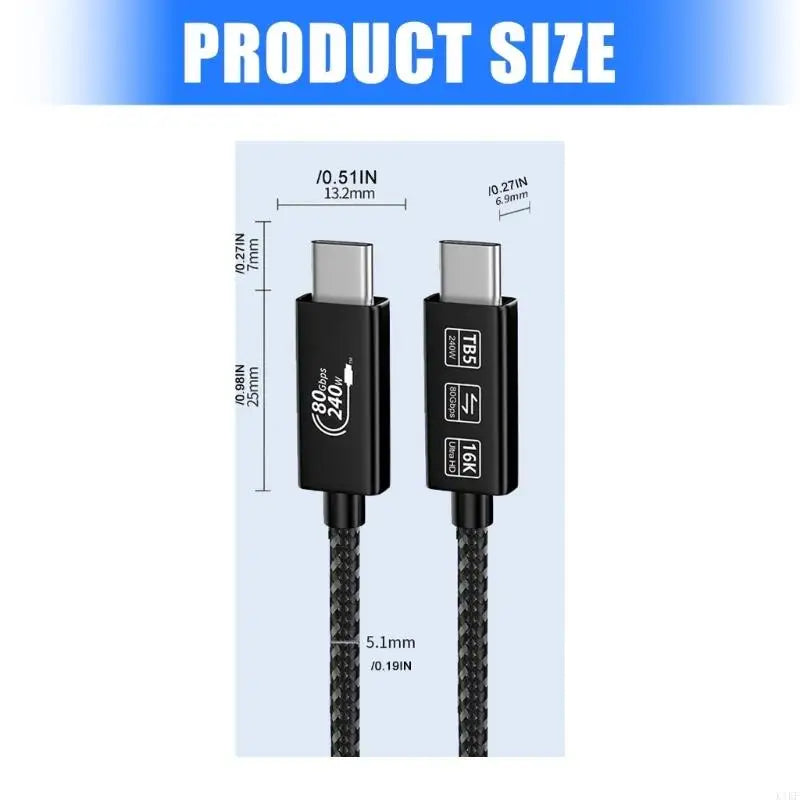 Type C to Type C Cable Usb 4 Cord for 80Gbps Data Transfer, 240W Charging, 16K Video Output and Home Office Desk Monitor K1KF Quake