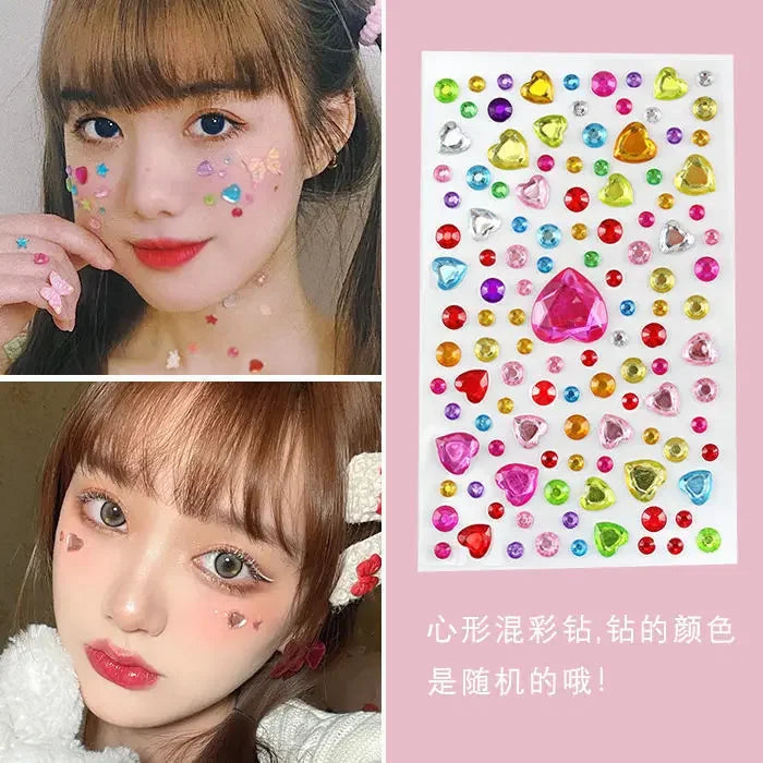 Eye Tear Makeup Teardrop Diamonds Rhinestone Stickers Self Adhesive Face Decoration for Women DIY Party Temporary Tattoo Sticker Quake NO.13