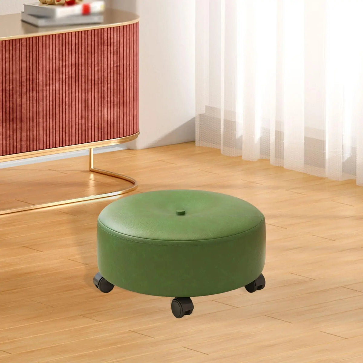 Low Rolling Stool with Wheels Low Rolling Stool Swivel Rolling Low Stool Sofa Stool for Office Bedroom Home Playroom Garage Quake