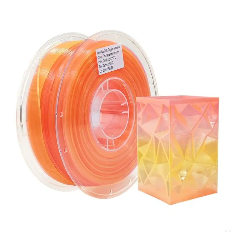 Translucent Printing Filament PLA1.75Mm 1Kg Spool, Crystal-Style Material for Hobby Models and Creative Parts K1KF Quake Tran-Orange CN