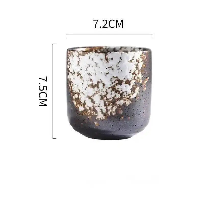 Tea Cup Japanese 200ml Coffee Mug Coarse Ceramic Originality Stackable Water Teacup Sake Wine Cups Friend Gift Quake 200ML Style 1 200ML