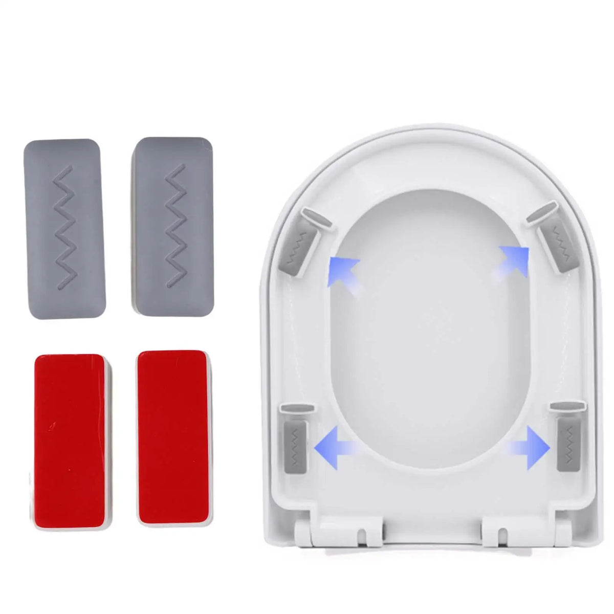 4 Pieces Seat Bumpers Universal Stopper Anti Slip with Strong Adhesive Universal Seat Replacement Bumpers for Home Toilet Seat Quake