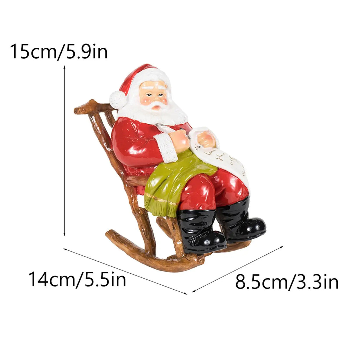 Santa Claus Figurine Crafts Xmas Gift Party Favor Table Decor Resin Statue for Tabletop Table Bedroom Bookshelf Living Room Quake