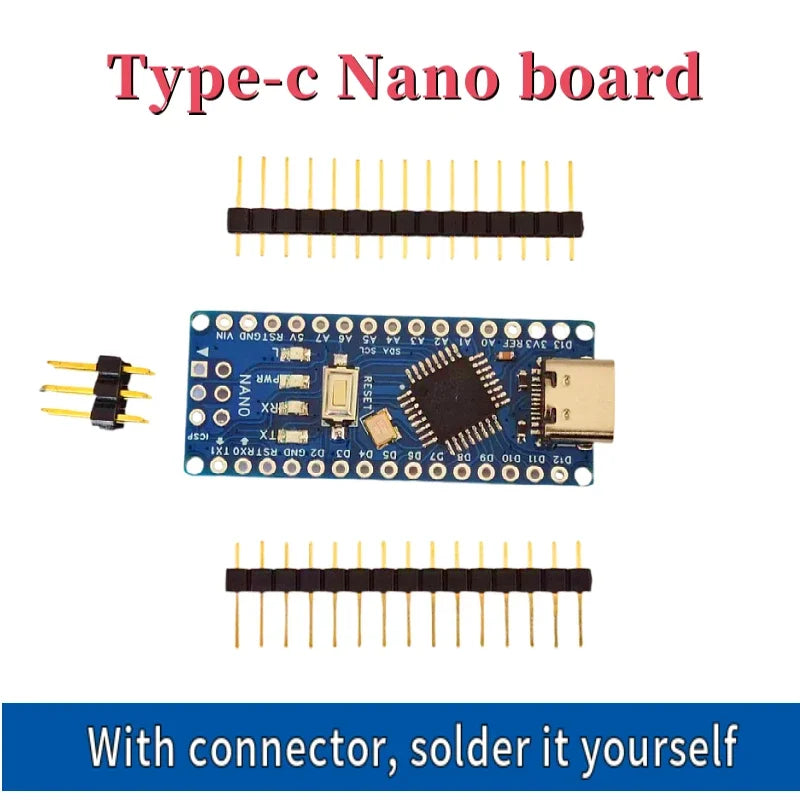 Type-C Nano Board New Nano Development Board (Compatible with Arduino Nano 3.0) CH340 ATMEGA328PB Chip with Built-in Bootloader Quake Type-c Blue board
