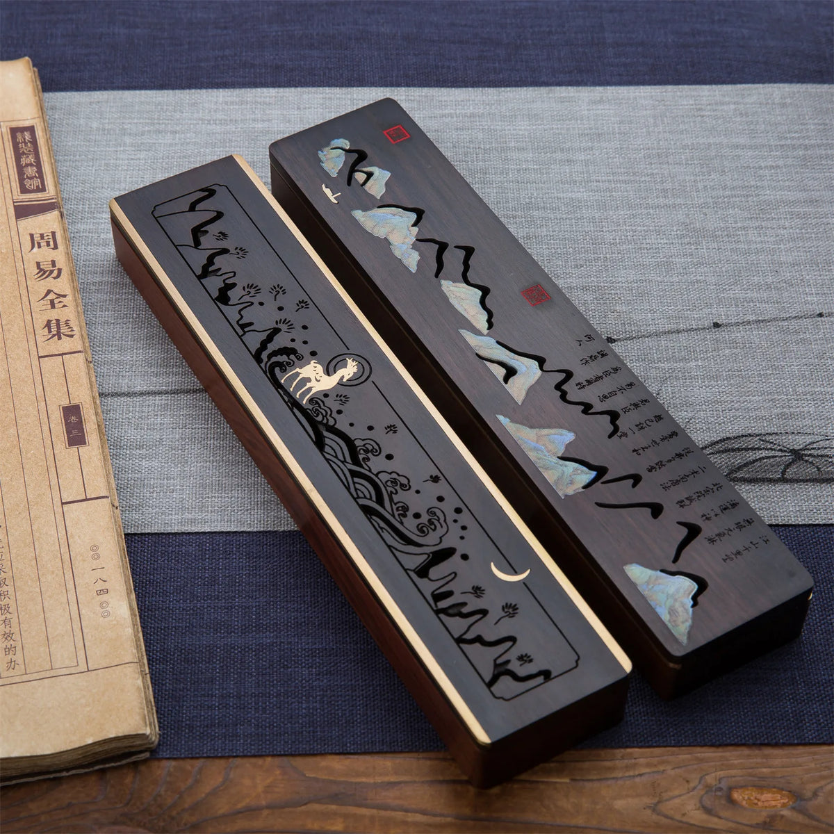 Wooden bed incense burner, cultural and creative Chinese style Zen ornaments, household incense sticks, solid wood creative Quake