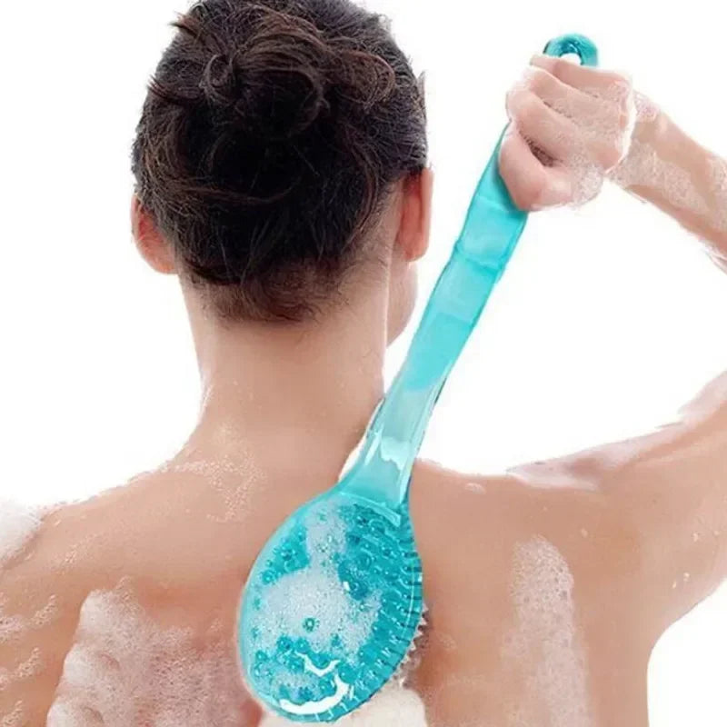Plastic Back Body Bath Brush Bath Shower Scrubber Brushes with Handle Exfoliating Scrub Skin Massager Exfoliation Bathroom Brush Quake