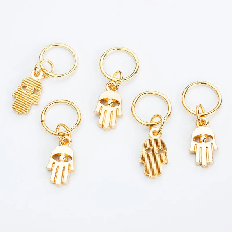 5pcs/Pack Stars Ring Charms Hair Braid Dread Dreadlock Beads Clips Cuffs Rings Jewelry Dreadlock Clasps Hair Accessories Tools Quake 5pcs 31
