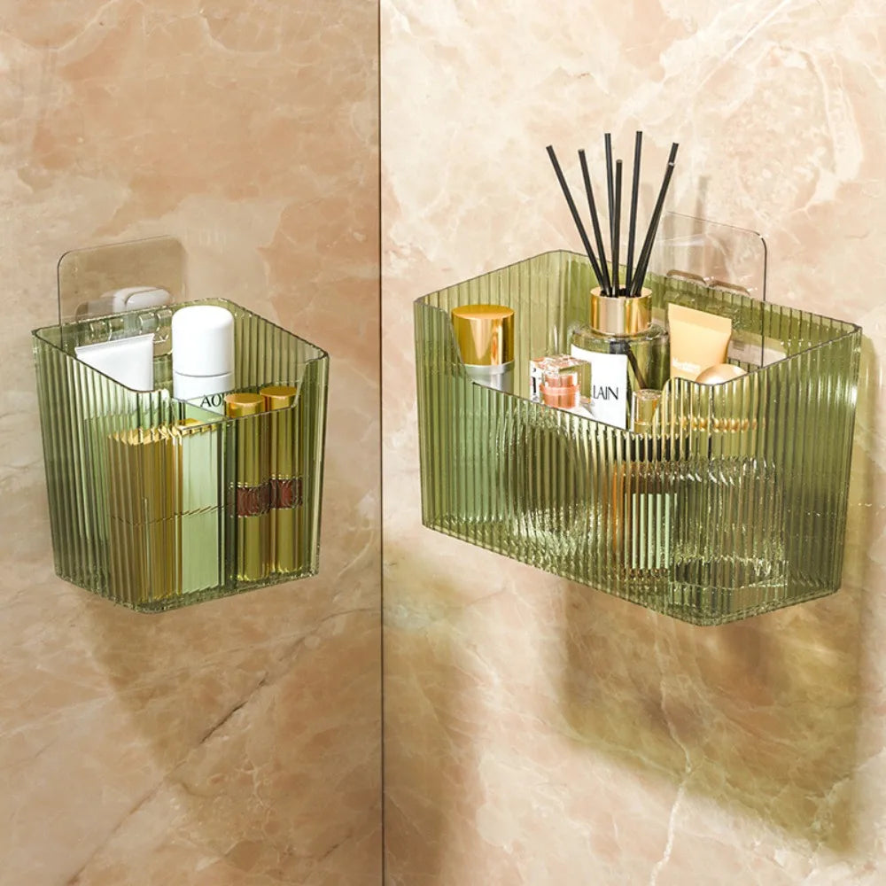 Acrylic Toilet Storage Rack High Quality Space Saving Wall Mounted Bathroom Shelf No-punch Luxury Kitchen Storage Organizer Quake