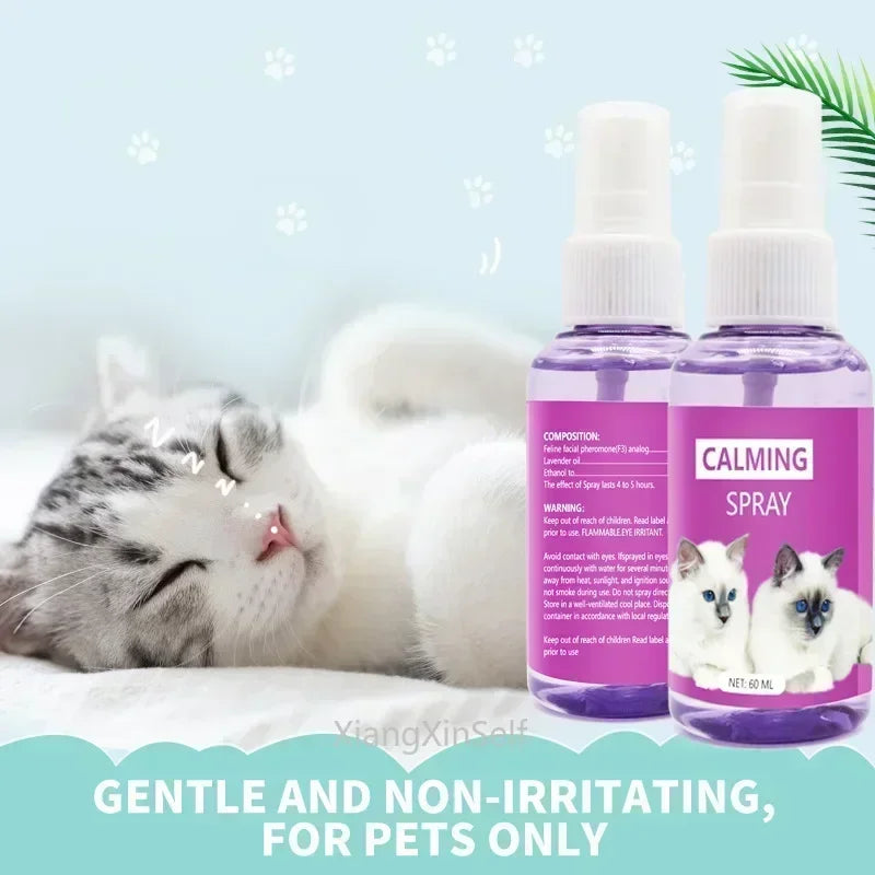 60ml calming spray Feline anti stress pheromone emotional soothing spray Health Cleaning Supplies for Cats Quake